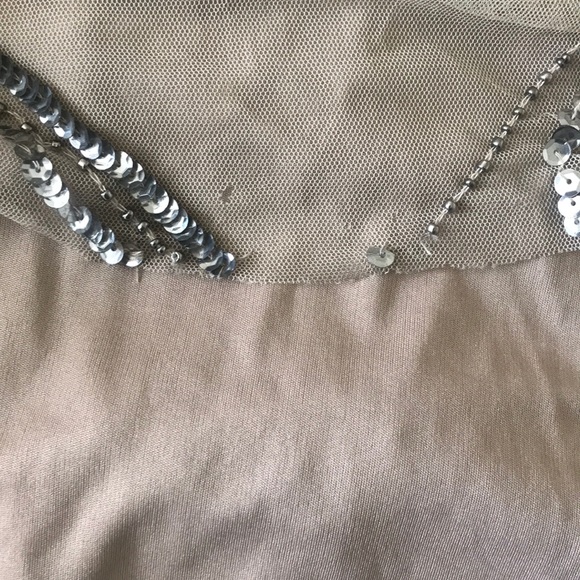 Nude beaded party gown - Picture 7 of 12